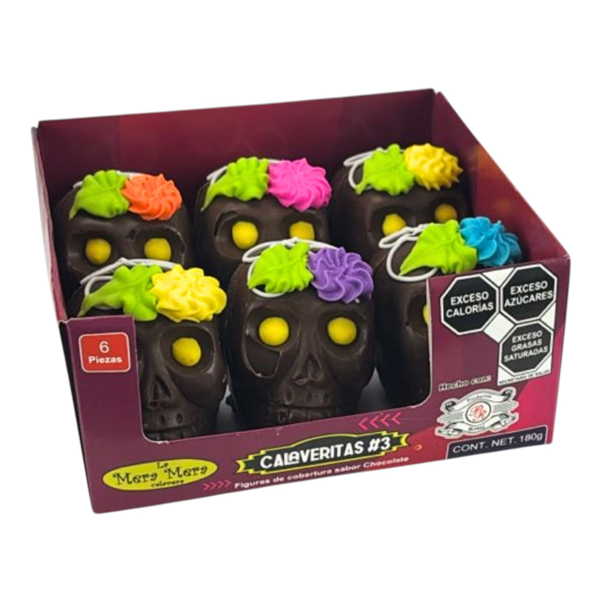 Calavera de chocolate #3 6 piezas