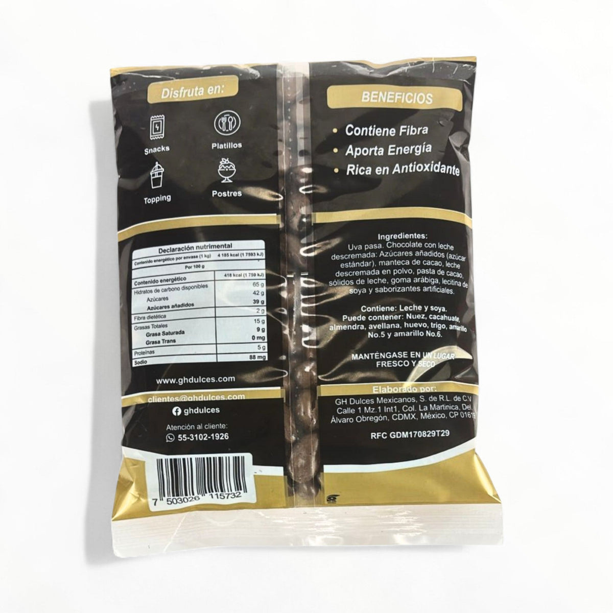 Pasita con chocolate oscuro 1kg GH