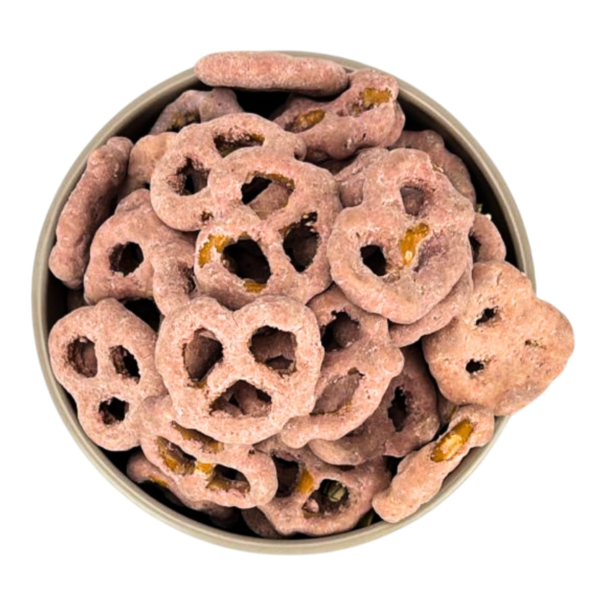 Pretzel con chocolate y frambuesa 500g Bolsa transparente