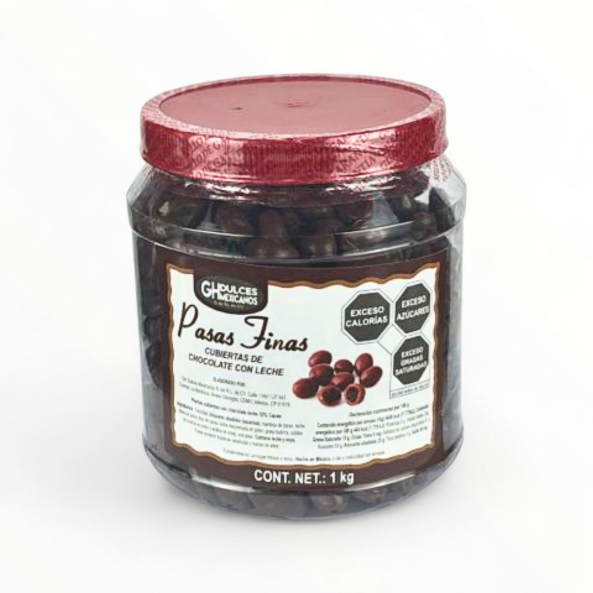 Tarro de 1kg  Pasita con chocolate oscuro